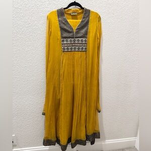 Yellow and Gray Women's 3 piece Suit for Party wear. Indian/Pakistan